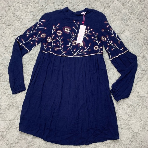 Parker Sadie Embroidered Peasant Shift Dress - Picture 8 of 13